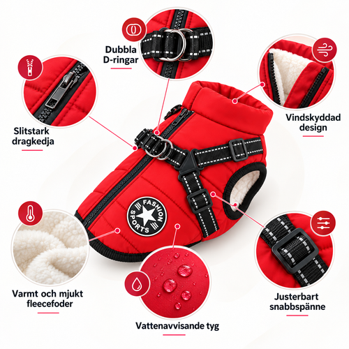 Vinterjacka med inbyggd sele – 3-i-1